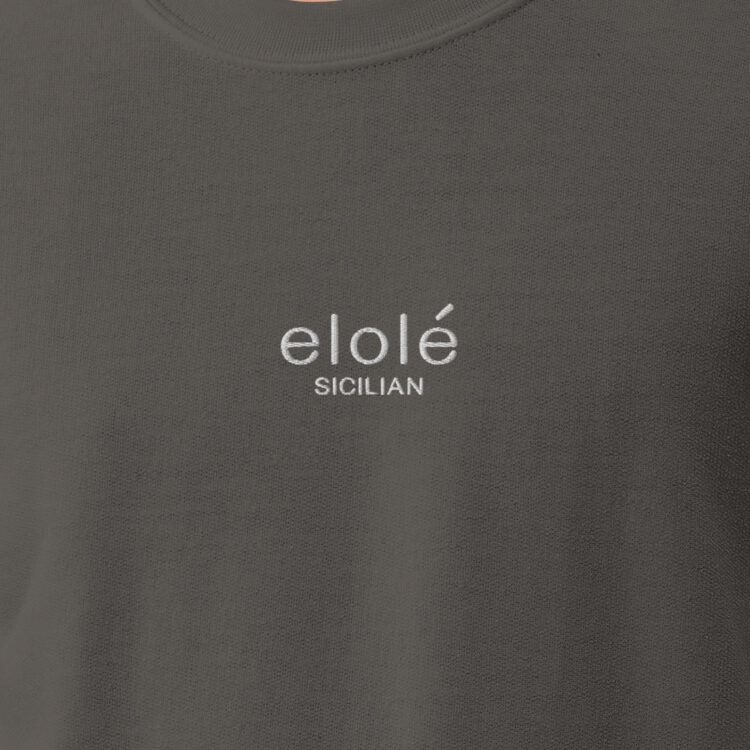 elole-sicilian-sweater-logo-detail-charcoal elole-sicilian-sweater-logo-detail-charcoal